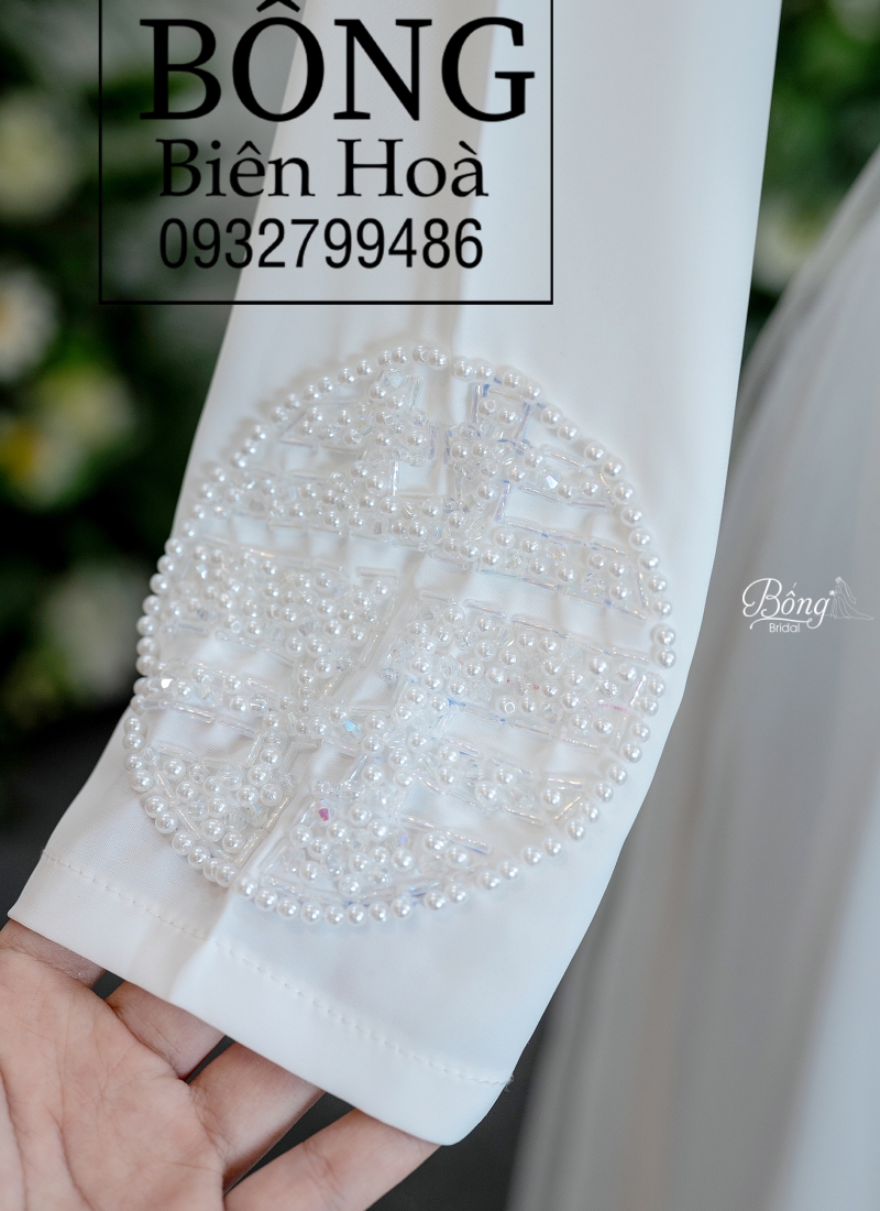 Áo Dài Nữ Trắng Kết Hỷ Đôi ADT365 