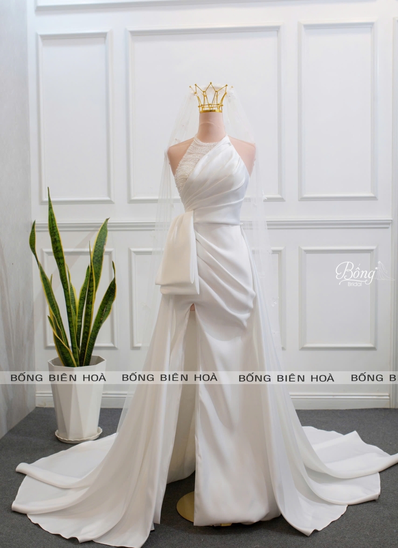 Váy Bó Cá Yếm Xẻ Chân Kết Một Bên Ngọc Kèm Tà Rời VC841